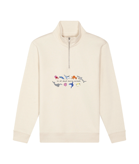 'im all about marine animals' Quarter Zip Sweater