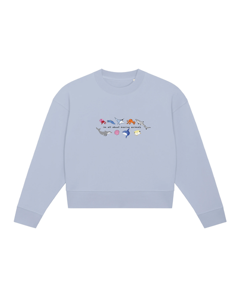 "im all about marine animals' Cropped Sweater