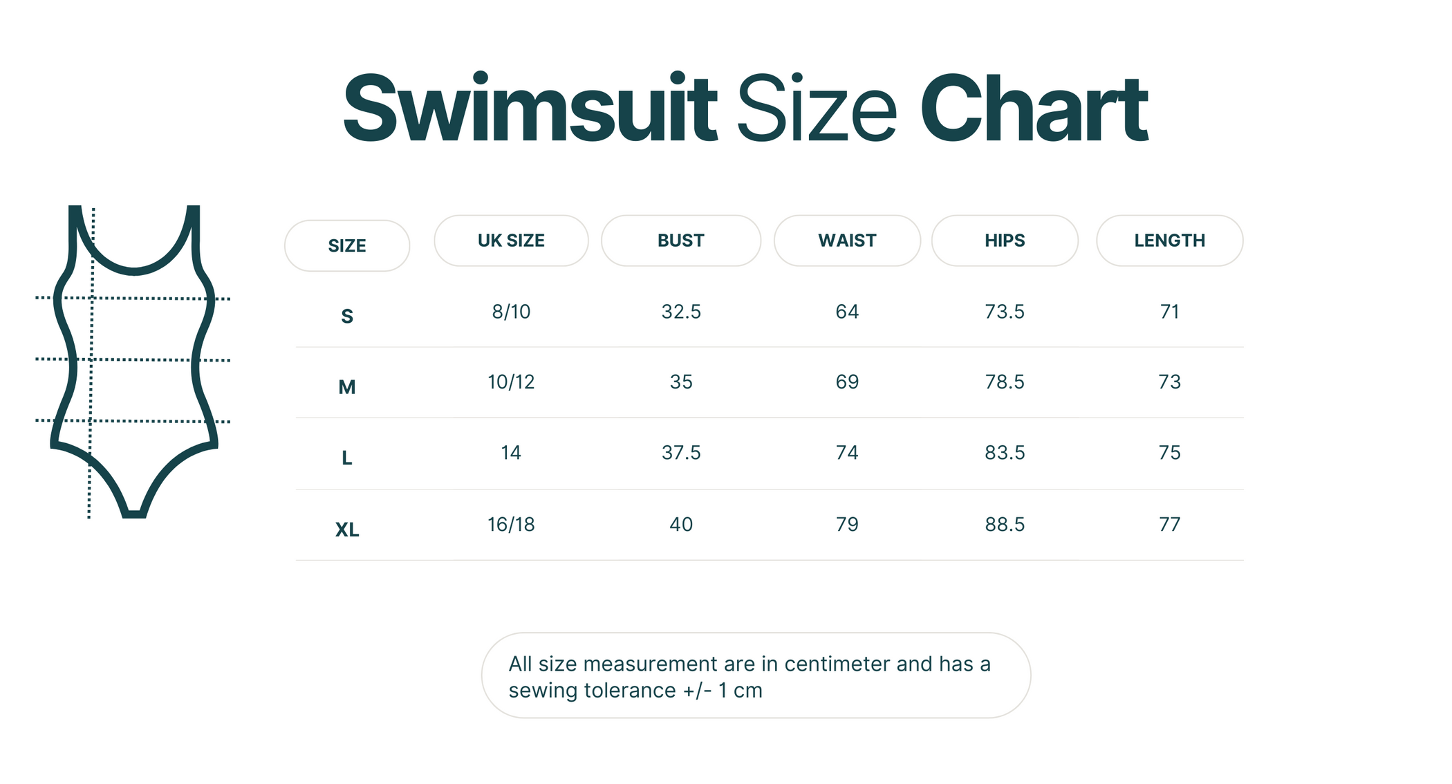 Sizing Chart Rewild Swimwear